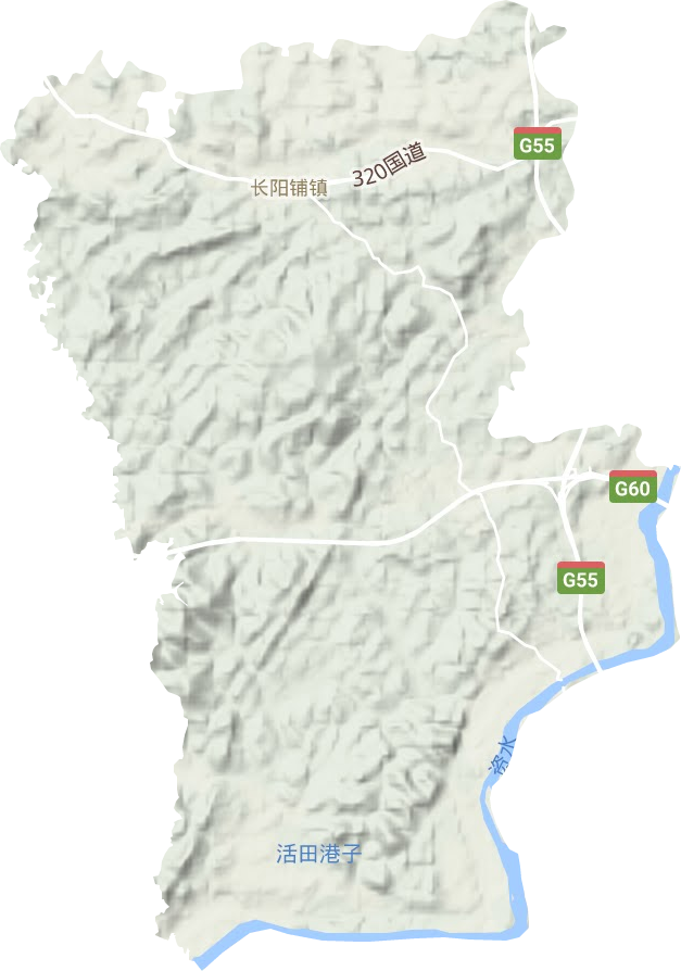 长阳铺镇地形地图