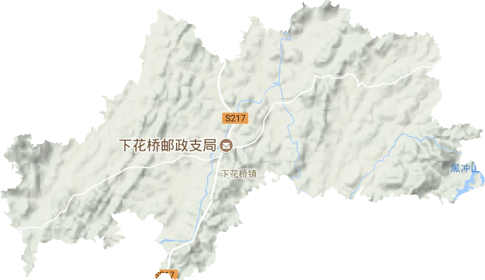 下花桥镇地形地图