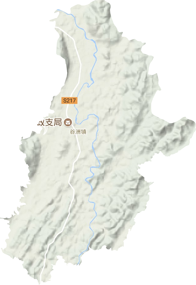 谷洲镇地形地图