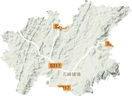 五峰铺镇地形地图