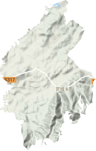 罗城乡地形地图