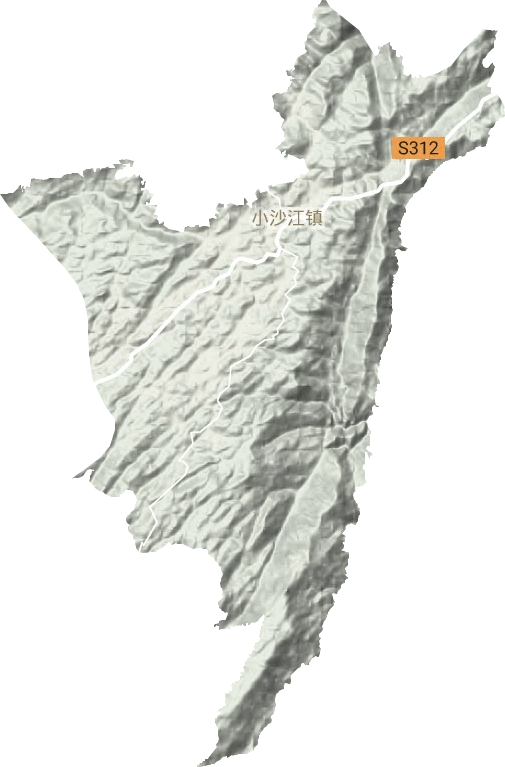 小沙江镇地形地图