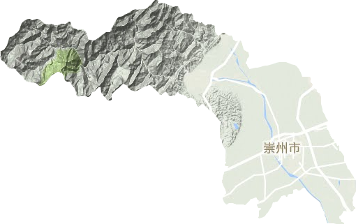 崇州市地形地图