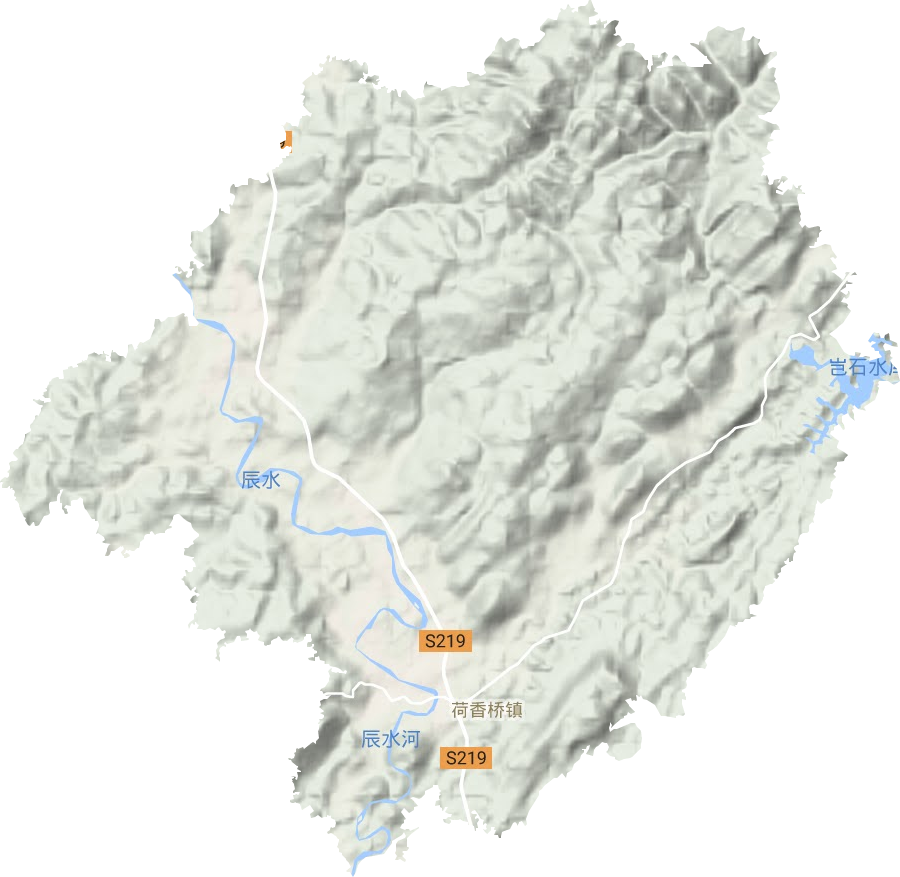 荷香桥镇地形地图