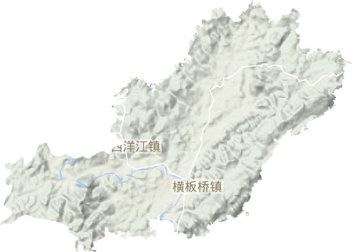 横板桥镇地形地图