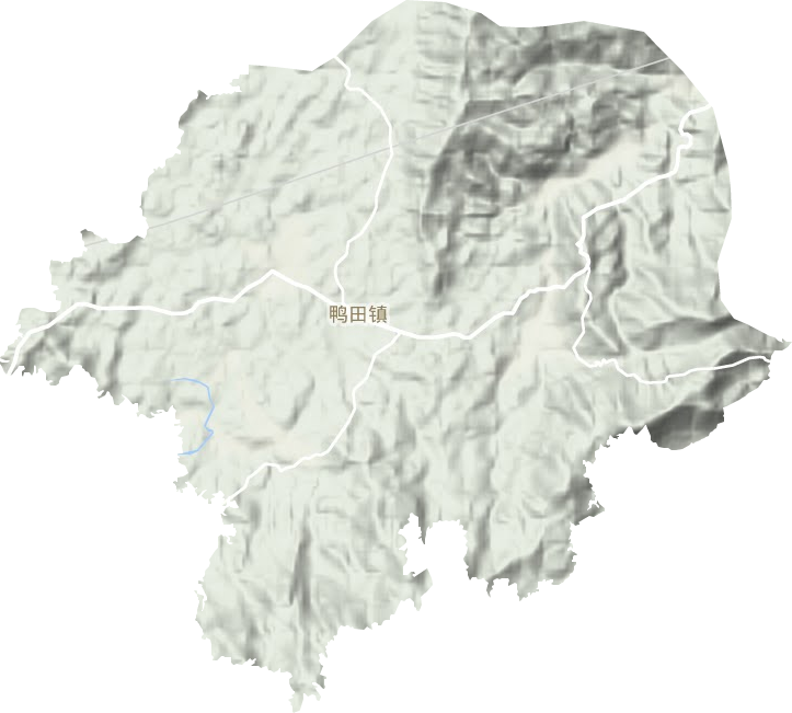 鸭田镇地形地图