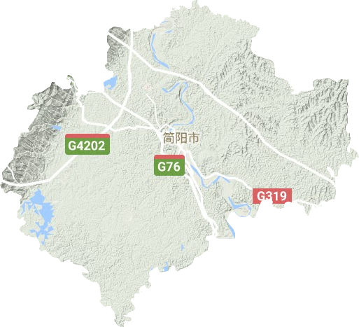 简阳市地形地图