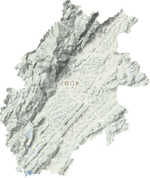 岩口镇地形地图