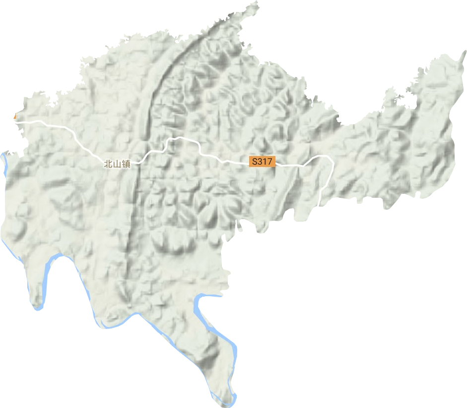 北山镇地形地图