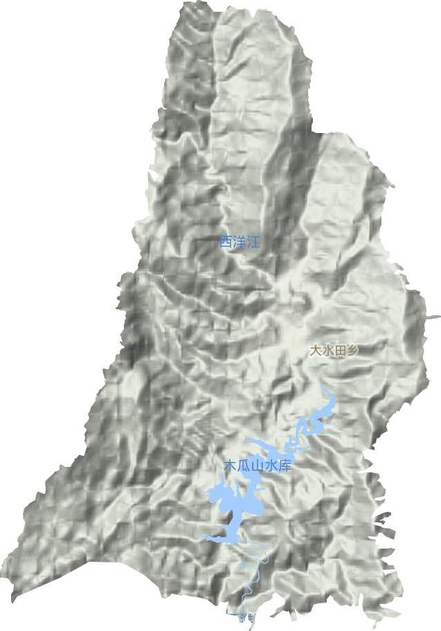 大水田乡地形地图