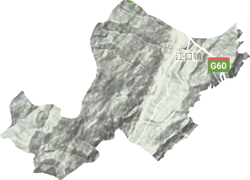 江口镇地形地图