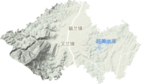 毓兰镇地形地图