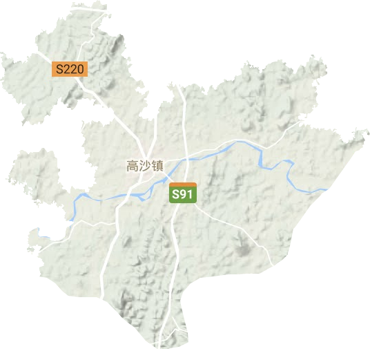 高沙镇地形地图