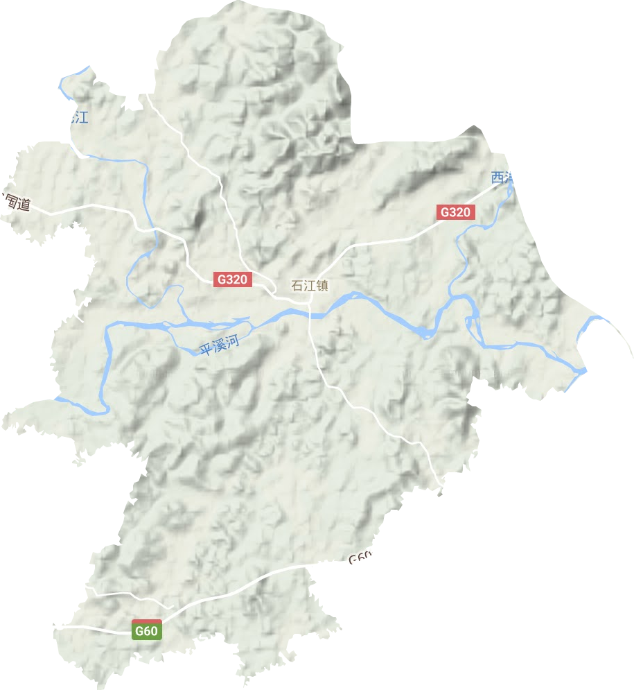 石江镇地形地图
