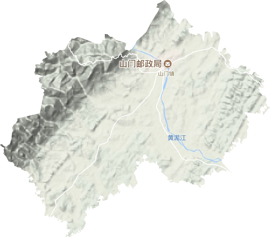 山门镇地形地图