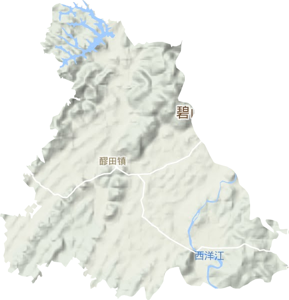 醪田镇地形地图