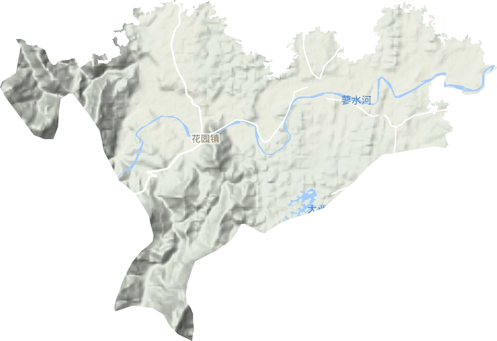 花园镇地形地图