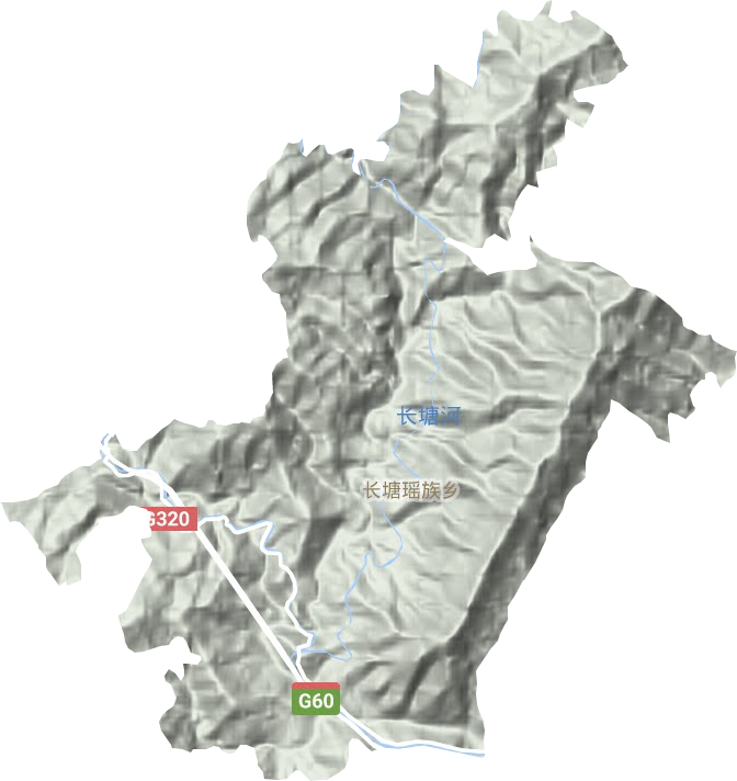 长塘瑶族乡地形地图