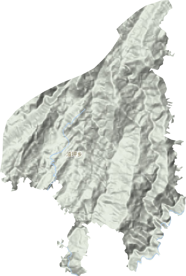 渣坪乡地形地图