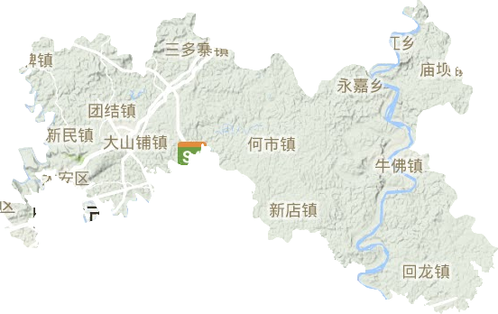 大安区地形地图