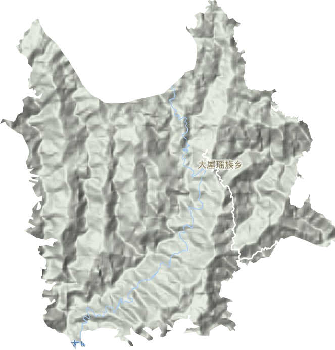 大屋瑶族乡地形地图