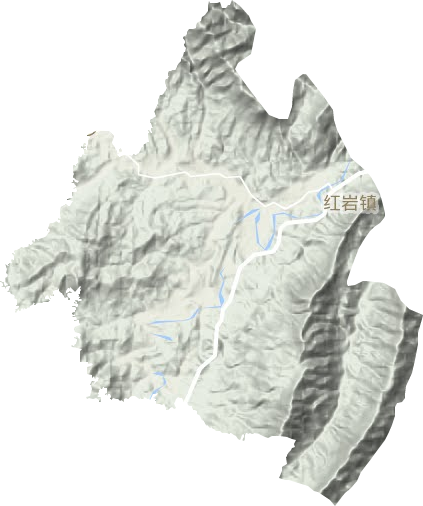 红岩镇地形地图