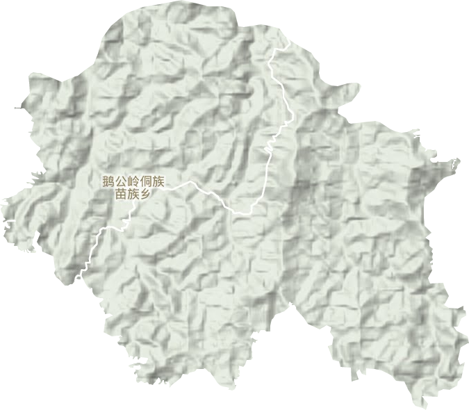 鹅公岭侗族苗族乡地形地图