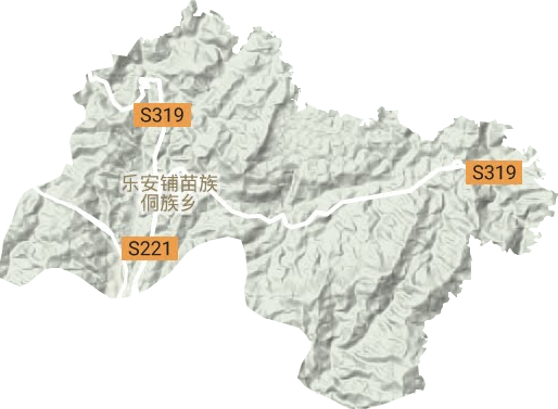 乐安铺苗族侗族乡地形地图