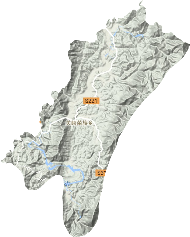 关峡苗族乡地形地图