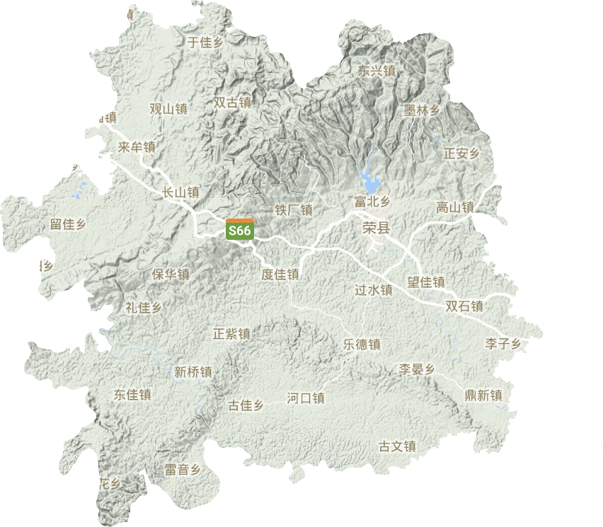 荣县地形地图
