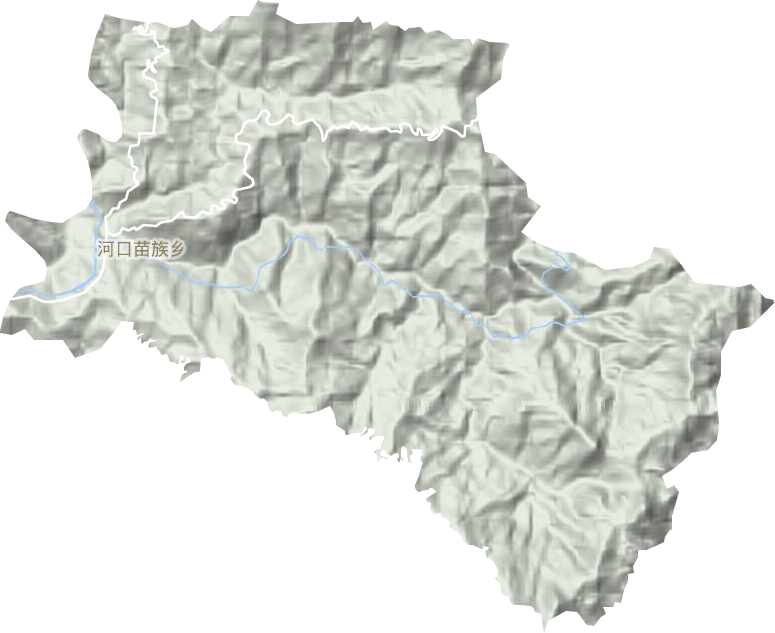 河口苗族乡地形地图
