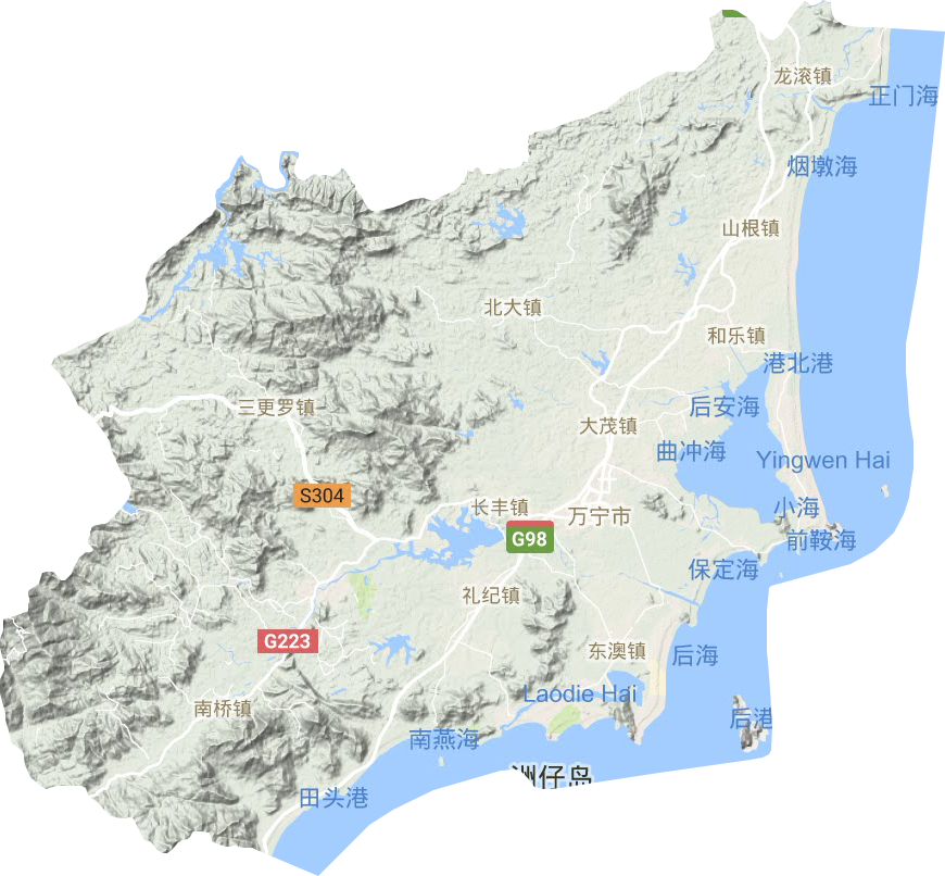 万宁市地形地图