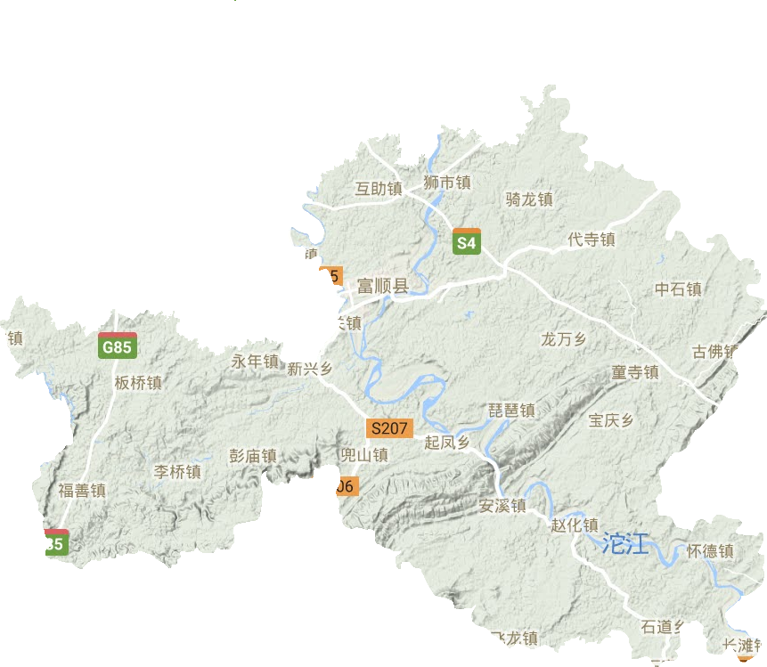 富顺县地形地图
