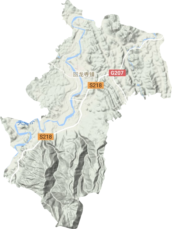 回龙寺镇地形地图