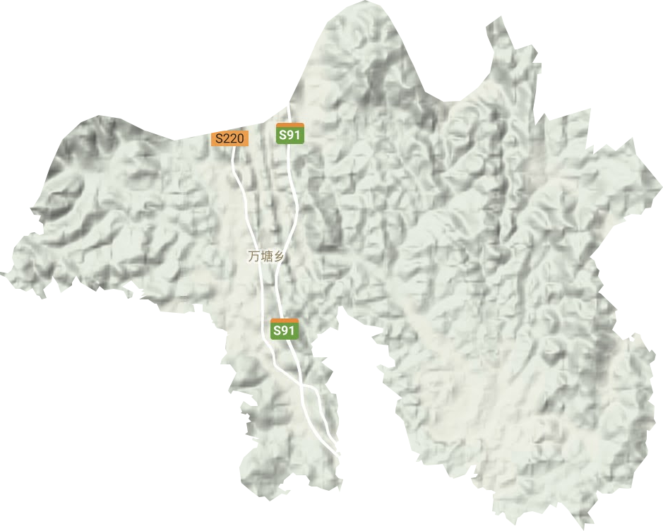 万塘乡地形地图