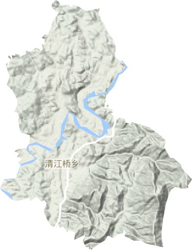 清江桥乡地形地图