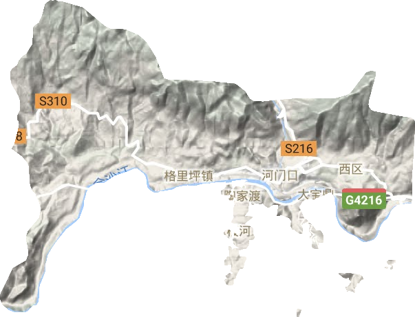 西区地形地图