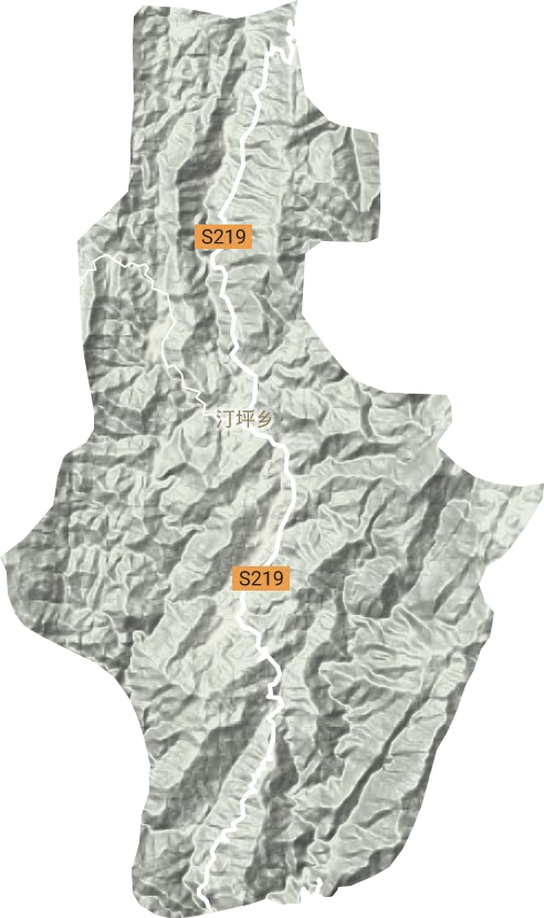 汀坪乡地形地图