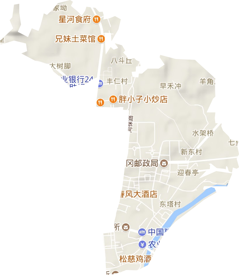 迎春亭街道地形地图