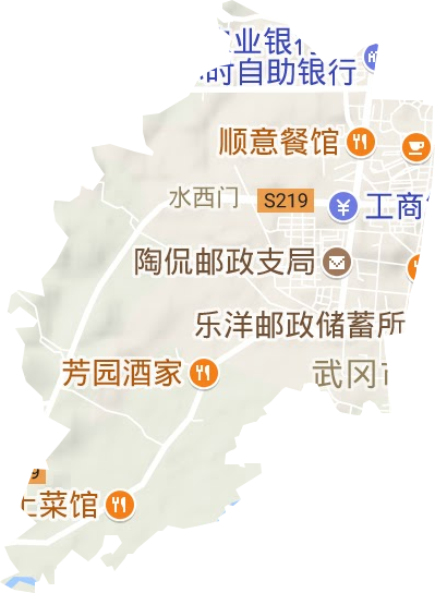 水西门街道地形地图