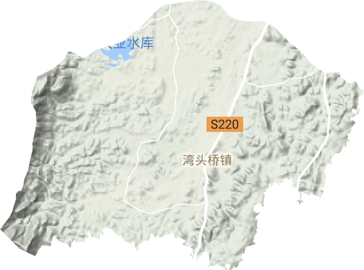 湾头桥镇地形地图