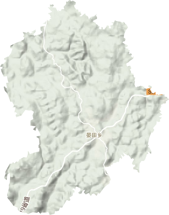 晏田乡地形地图