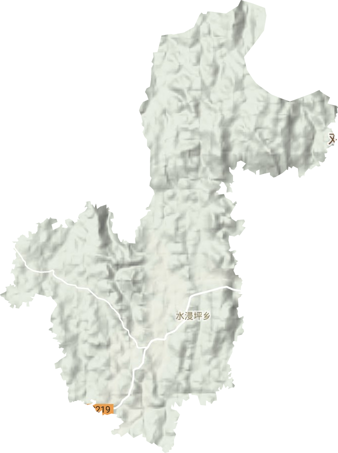 水浸坪乡地形地图