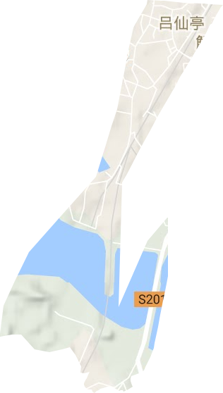 吕仙亭街道地形地图