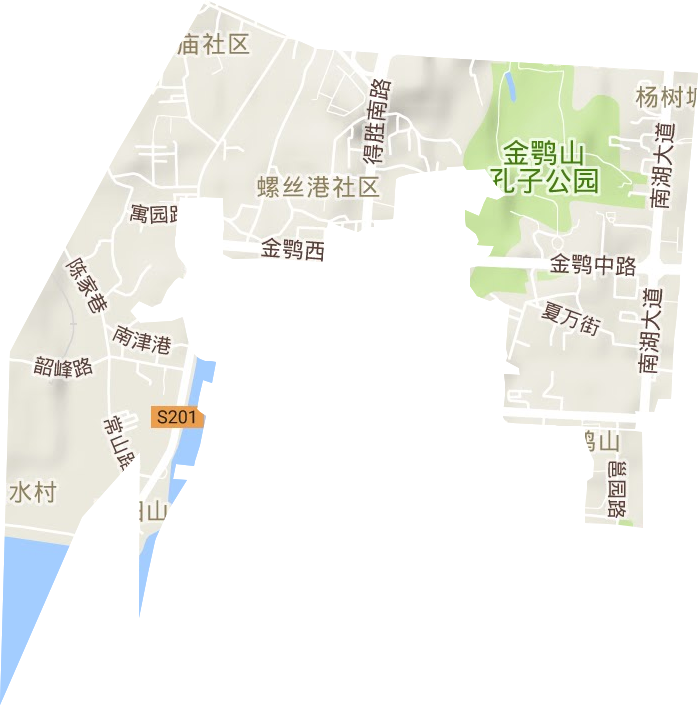 金鹗山街道地形地图
