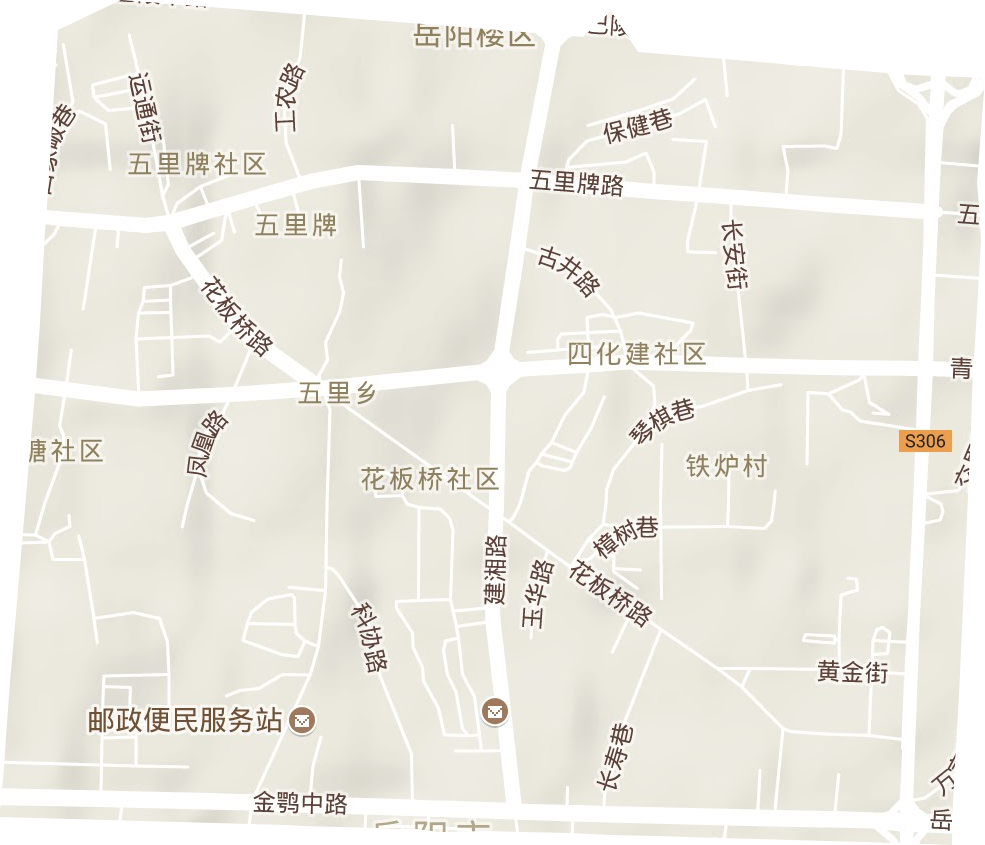 五里牌街道地形地图