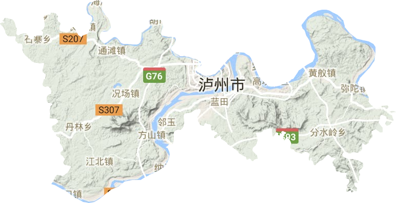 江阳区地形地图