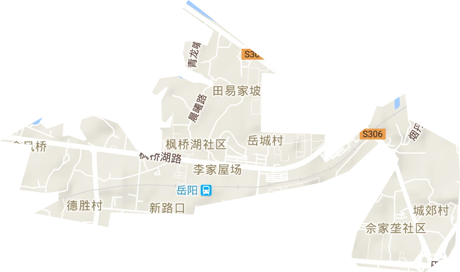 枫桥湖街道地形地图