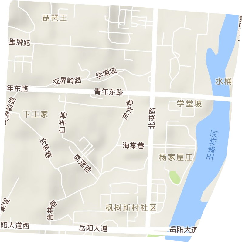 王家河街道地形地图
