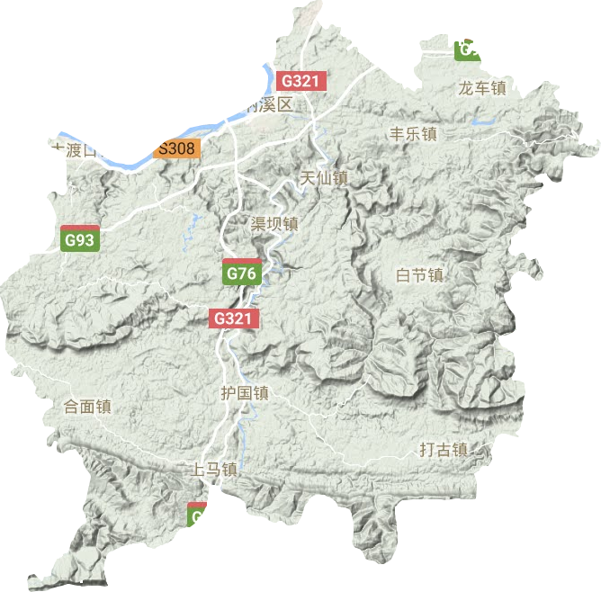 纳溪区地形地图
